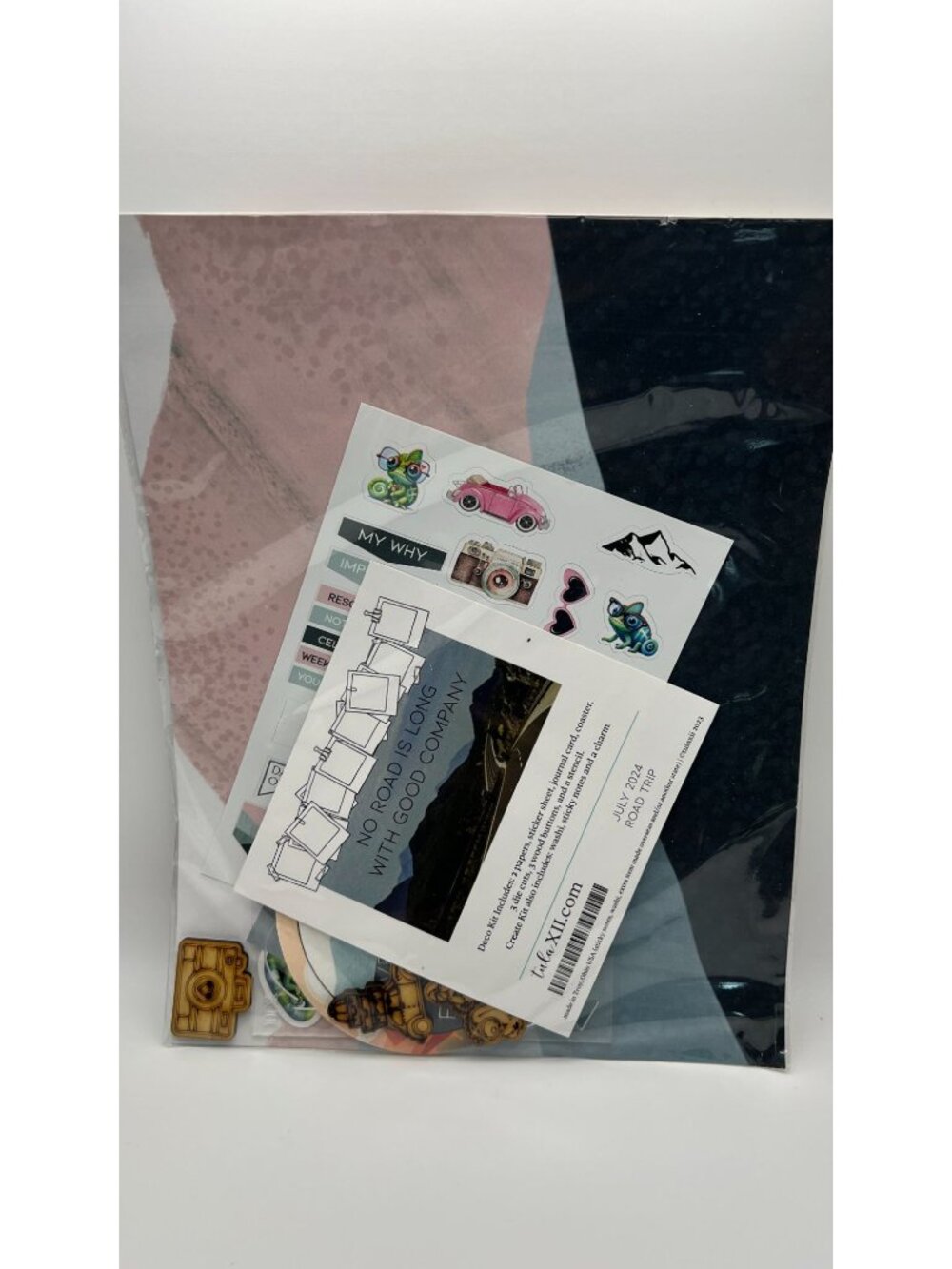 Tula XII Road Trip July 2024 Deco Kit With Papers Stickers Washi Sticky Notes Ch
